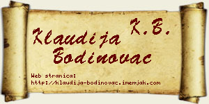Klaudija Bodinovac vizit kartica